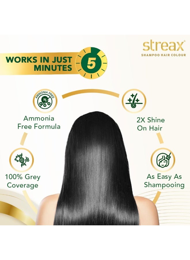 Streax Shampoo Hair Colour, 60 ml - Natural Black, Easy DIY- Squeeze Pack - Image 5